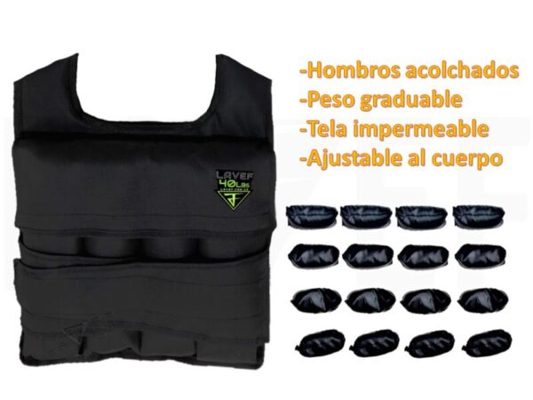Chaleco De Peso Graduable 40 Lbs