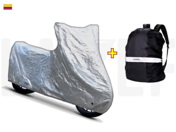 Diapositiva1 Pijama Para Moto Plateada + Forro Para Maletín Reflectivo