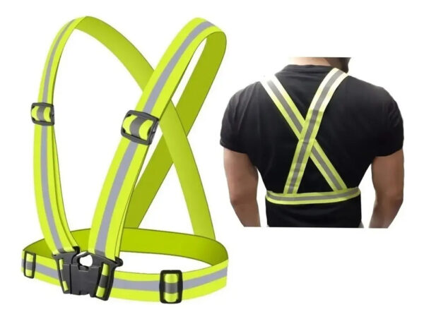 Arnes Seguridad Chaleco Reflectante Ciclismo, Runners, Moto Color Amarillo Flúor