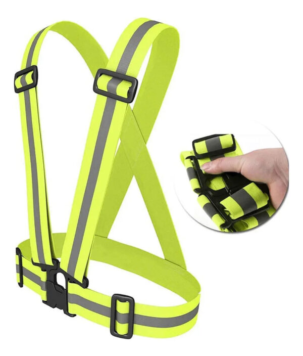 Arnes Seguridad Chaleco Reflectante Ciclismo, Runners, Moto Color Amarillo Flúor
